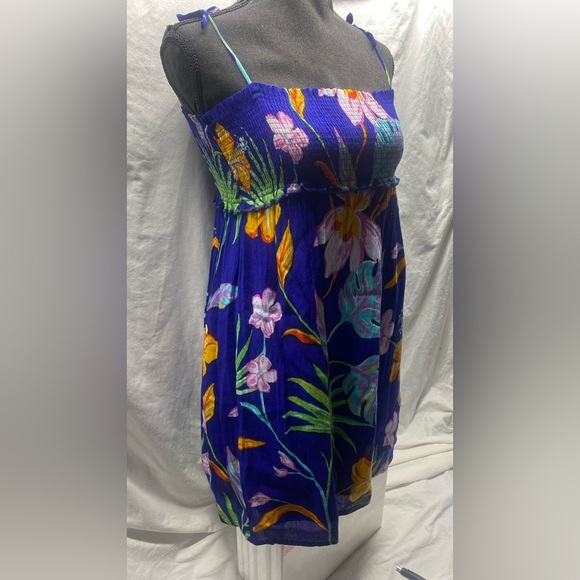 Tori Richard Smocked Hawaiian Floral Dress sz M - Picture 4 of 7